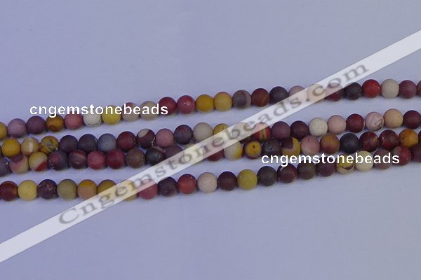 CRO1002 15.5 inches 8mm round matte mookaite gemstone beads