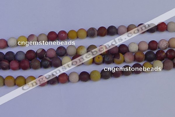 CRO1004 15.5 inches 12mm round matte mookaite gemstone beads