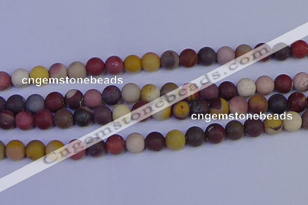 CRO1005 15.5 inches 14mm round matte mookaite gemstone beads