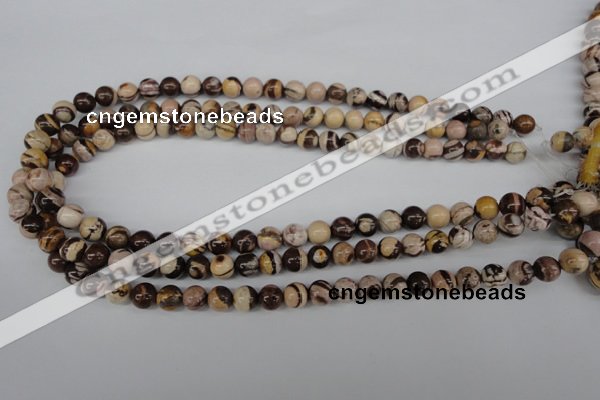 CRO102 15.5 inches 8mm round zebra jasper beads wholesale