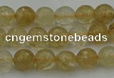 CRO1030 15.5 inches 4mm faceted round yellow watermelon quartz beads