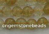 CRO1032 15.5 inches 8mm faceted round yellow watermelon quartz beads