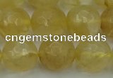 CRO1035 15.5 inches 14mm faceted round yellow watermelon quartz beads