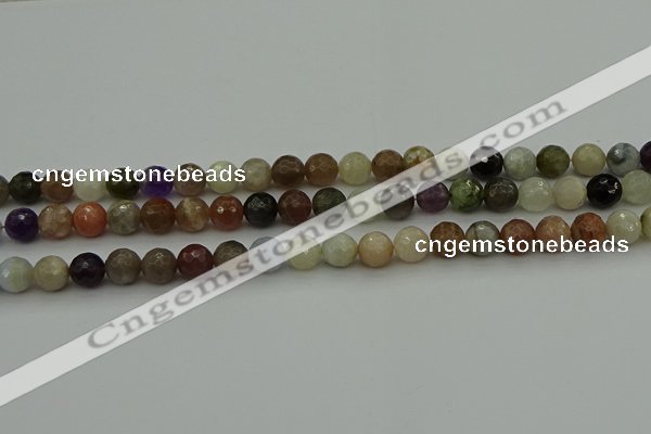 CRO1042 15.5 inches 8mm faceted round mixed gemstone beads