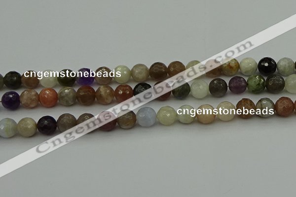 CRO1044 15.5 inches 12mm faceted round mixed gemstone beads