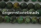 CRO1051 15.5 inches 6mm round matte African turquoise beads