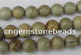 CRO106 15.5 inches 8mm round silver leaf jasper beads wholesale