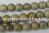 CRO106 15.5 inches 8mm round silver leaf jasper beads wholesale