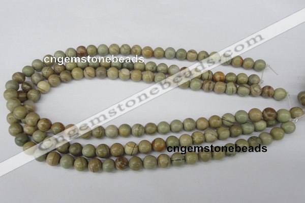 CRO106 15.5 inches 8mm round silver leaf jasper beads wholesale