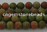 CRO1061 15.5 inches 6mm round matte unakite beads wholesale