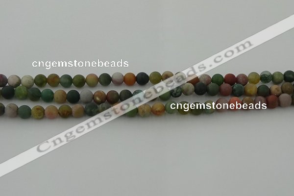 CRO1081 15.5 inches 6mm round matte Indian agate beads wholesale