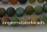 CRO1082 15.5 inches 8mm round matte Indian agate beads wholesale