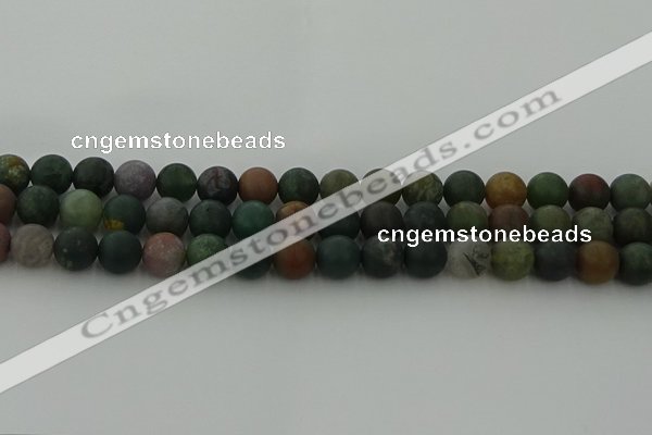 CRO1083 15.5 inches 10mm round matte Indian agate beads wholesale