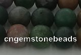 CRO1084 15.5 inches 12mm round matte Indian agate beads wholesale