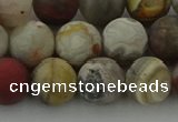 CRO1093 15.5 inches 10mm round matte laguna lace agate beads