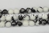 CRO11 15.5 inches 6mm round black & white jasper beads wholesale