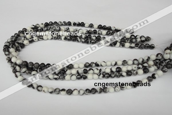 CRO11 15.5 inches 6mm round black & white jasper beads wholesale