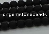 CRO1131 15.5 inches 6mm round matte black agate gemstone beads