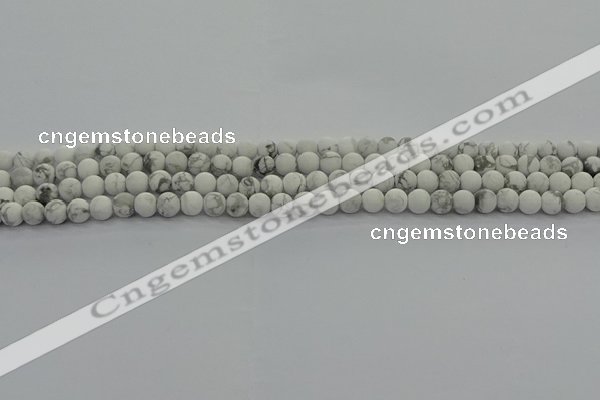 CRO1140 15.5 inches 4mm round matte white howlite beads