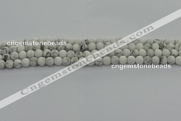 CRO1141 15.5 inches 6mm round matte white howlite beads