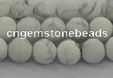 CRO1142 15.5 inches 8mm round matte white howlite beads