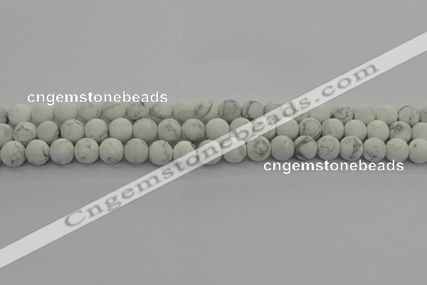 CRO1142 15.5 inches 8mm round matte white howlite beads