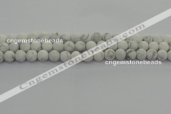 CRO1143 15.5 inches 10mm round matte white howlite beads