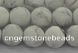 CRO1144 15.5 inches 12mm round matte white howlite beads