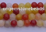 CRO1160 15.5 inches 4mm round golden silk jade beads wholesale