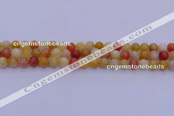 CRO1162 15.5 inches 8mm round golden silk jade beads wholesale