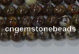 CRO1170 15.5 inches 4mm round fire lace opal gemstone beads