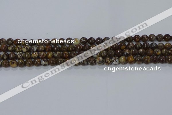 CRO1170 15.5 inches 4mm round fire lace opal gemstone beads