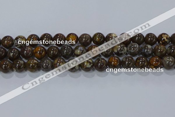 CRO1175 15.5 inches 14mm round fire lace opal gemstone beads