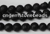 CRO118 15.5 inches 8mm round black lava beads wholesale