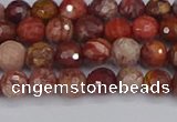 CRO1189 15.5 inches 6mm faceted round red porcelain beads