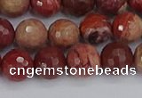 CRO1191 15.5 inches 10mm faceted round red porcelain beads