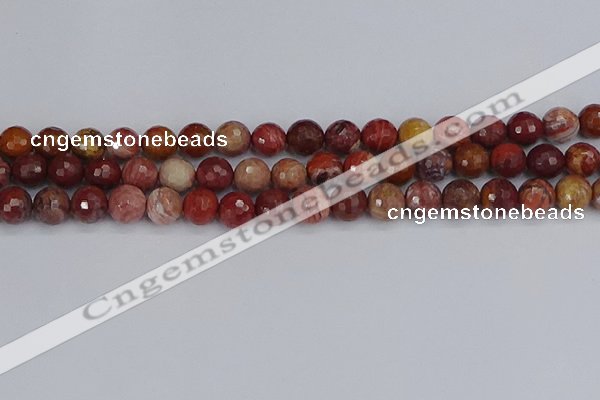 CRO1191 15.5 inches 10mm faceted round red porcelain beads