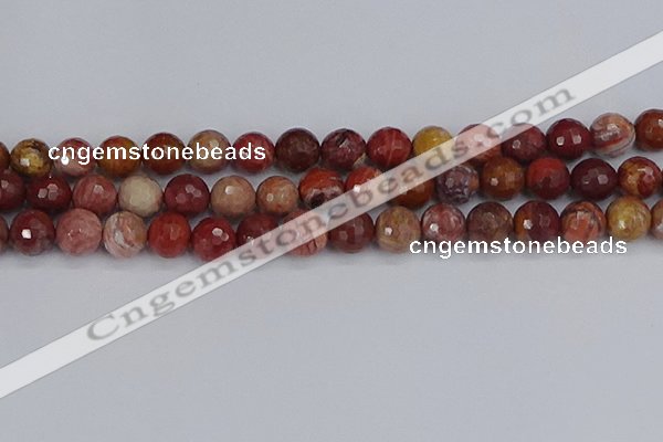 CRO1192 15.5 inches 12mm faceted round red porcelain beads