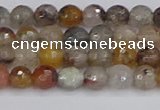 CRO1195 15.5 inches 4mm faceted round mixed lodalite quartz beads