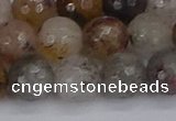 CRO1198 15.5 inches 10mm faceted round mixed lodalite quartz beads