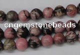 CRO121 15.5 inches 8mm round rhodonite gemstone beads wholesale