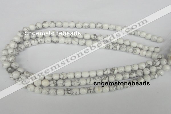 CRO132 15.5 inches 8mm round white howlite turquoise beads wholesale