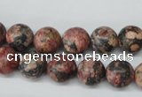 CRO180 15.5 inches 10mm round red leopard skin jasper beads wholesale