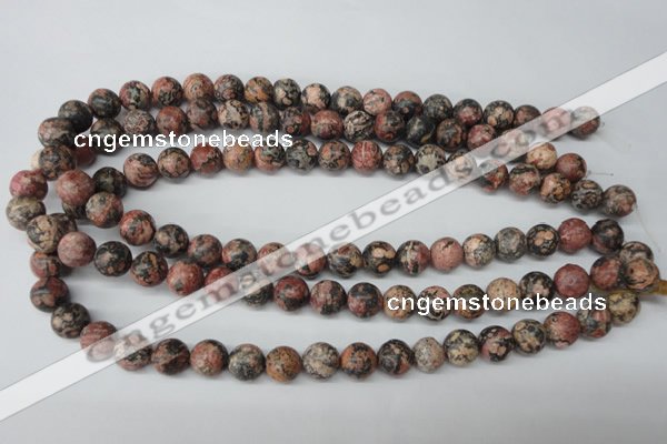 CRO180 15.5 inches 10mm round red leopard skin jasper beads wholesale