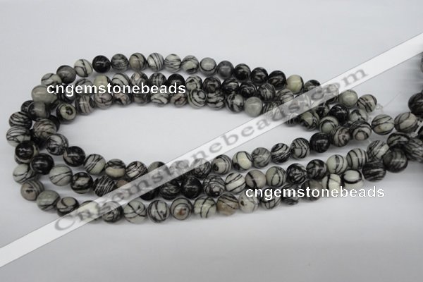 CRO188 15.5 inches 10mm round black water jasper beads wholesale