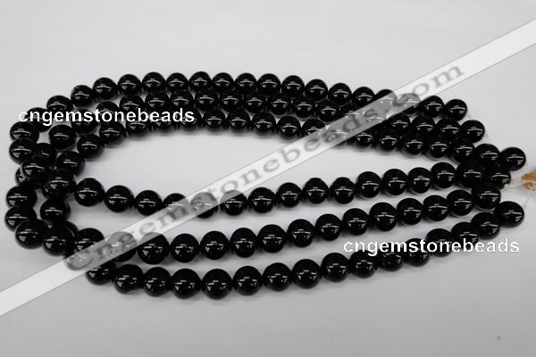 CRO203 15.5 inches 10mm round black agate beads wholesale