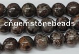 CRO224 15.5 inches 10mm round Chinese snowflake obsidian beads wholesale