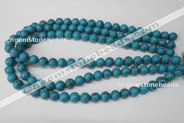 CRO226 15.5 inches 10mm round synthetic turquoise beads wholesale