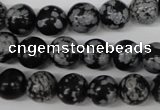 CRO236 15.5 inches 10mm round snowflake obsidian beads wholesale