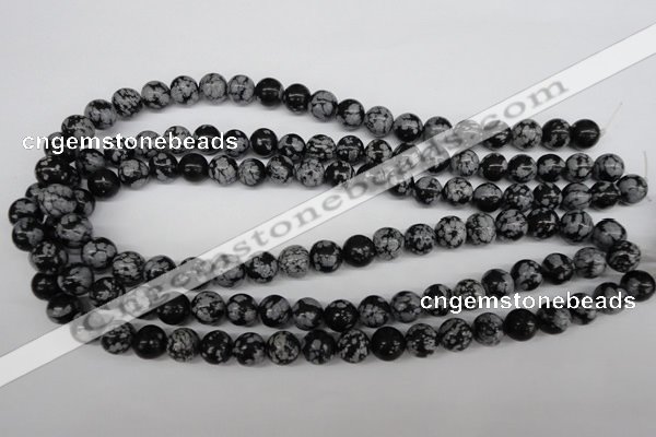 CRO236 15.5 inches 10mm round snowflake obsidian beads wholesale